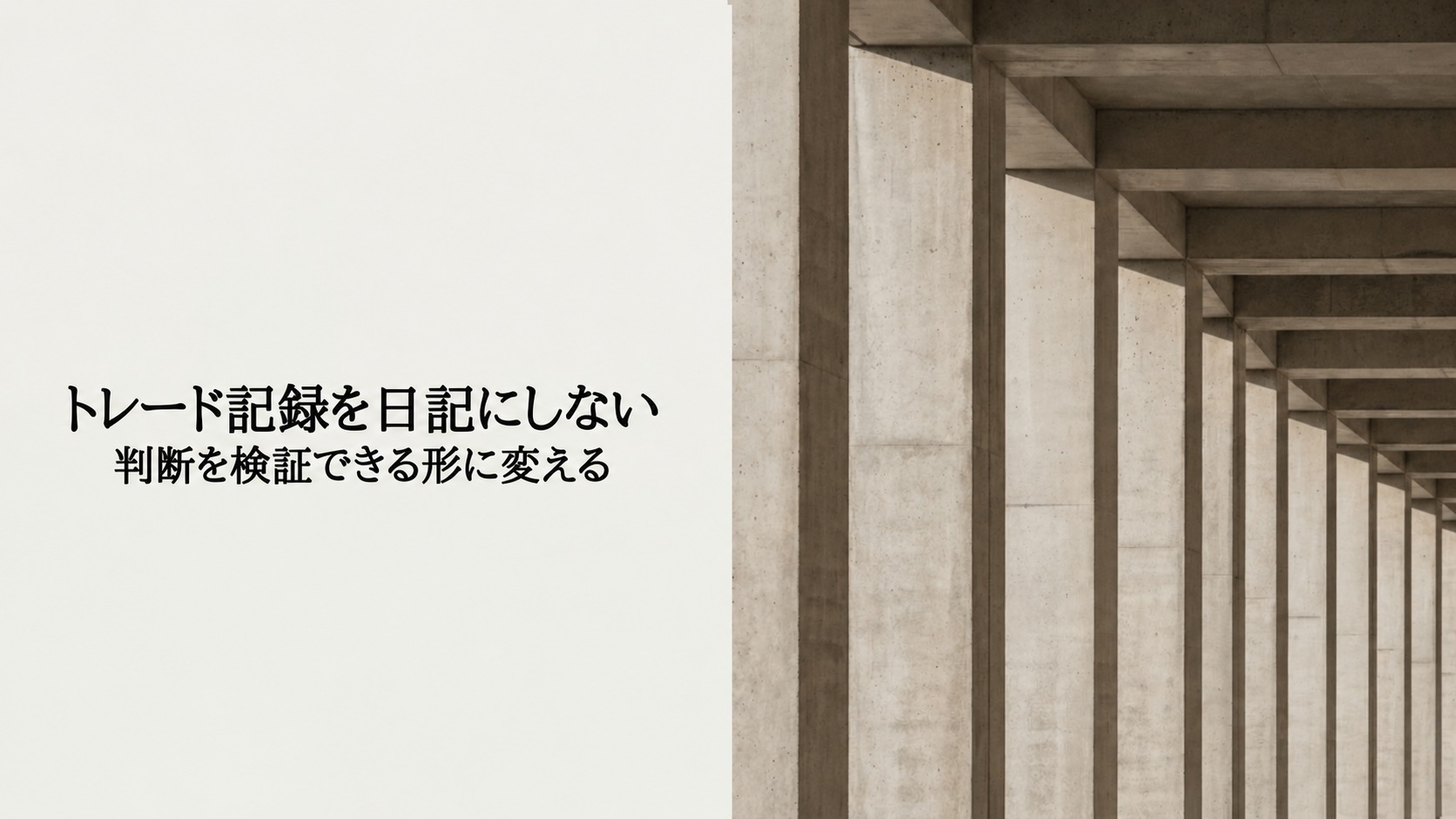 トレード記録を日記にしない｜判断を検証できる形に変える